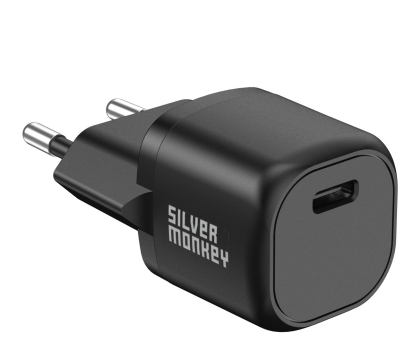 Ładowarka i akumulator SILVER MONKEY Mini Ładowarka sieciowa PD 20W (USB-C) Czarna